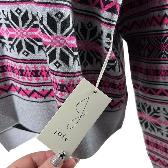 Joie Fair Isle Nordic Style Knit Sweater boxy cabin cottage mountains sz xl NWT - Picture 7 of 12